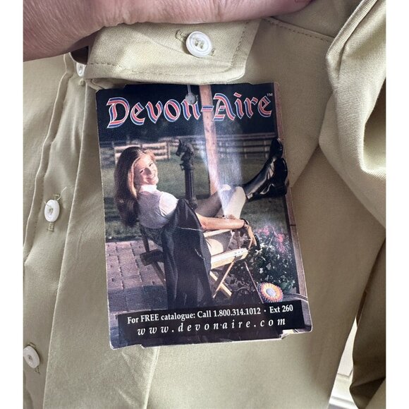 NWT Devon-Aire Equestrian Riding Show Shirt w/ Collars, Size 38, Yellow Green‎ - Picture 2 of 5
